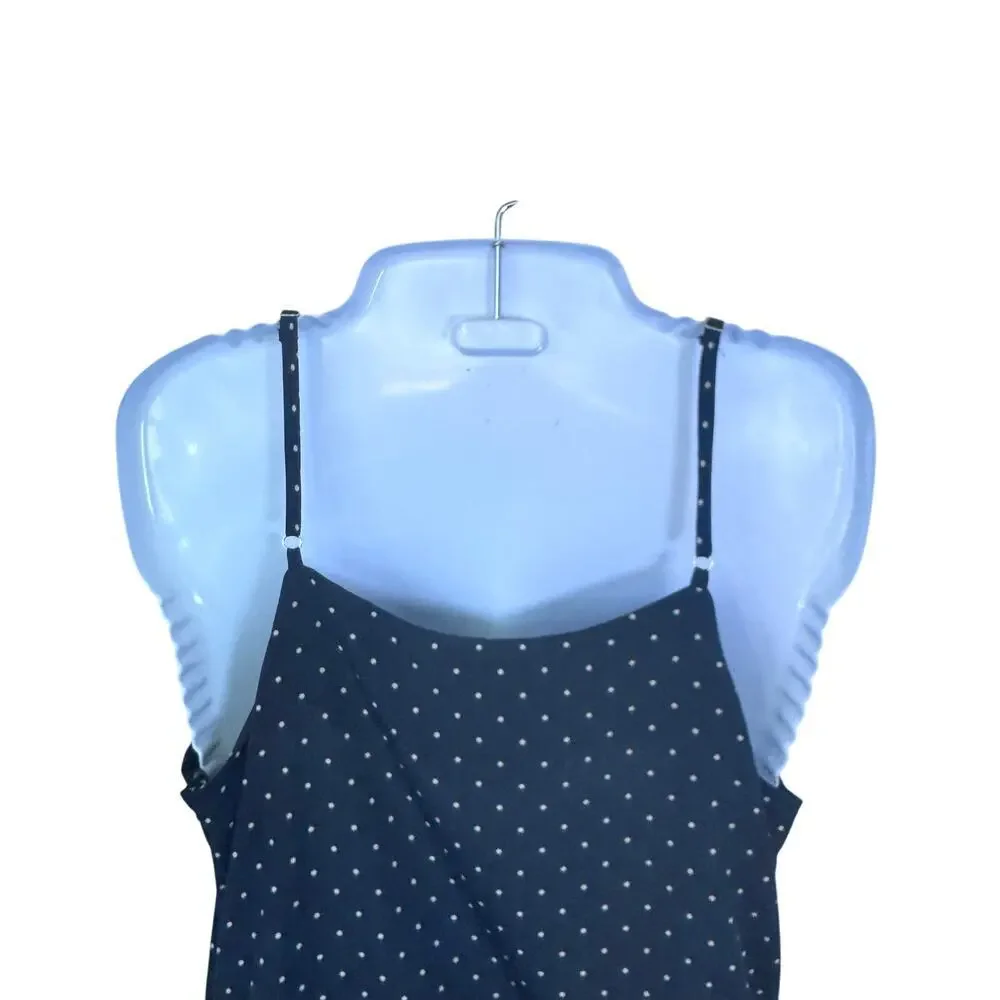 J.O.A. Just One Answer Navy Polkadot Convertible Dress Adjustable Side‎ Ruched S - Picture 6 of 12